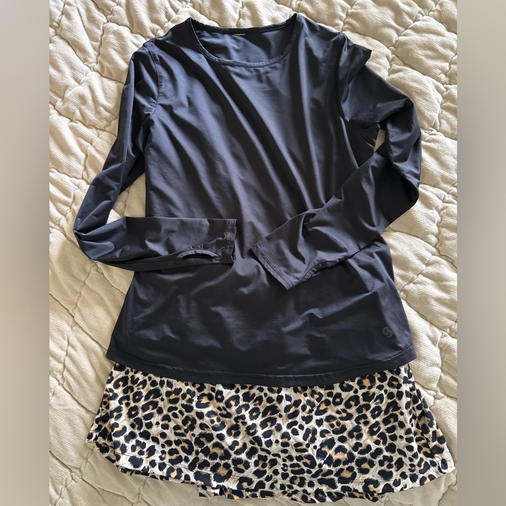 Animal Print Tennis Skirt with UPF Shirt